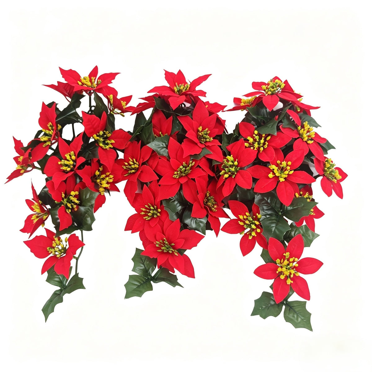 Künstliche Weihnachtsstern-Girlande mit 11 Blüten, 40 cm, für festliche Dekoration, Hochzeiten und Gewerbe