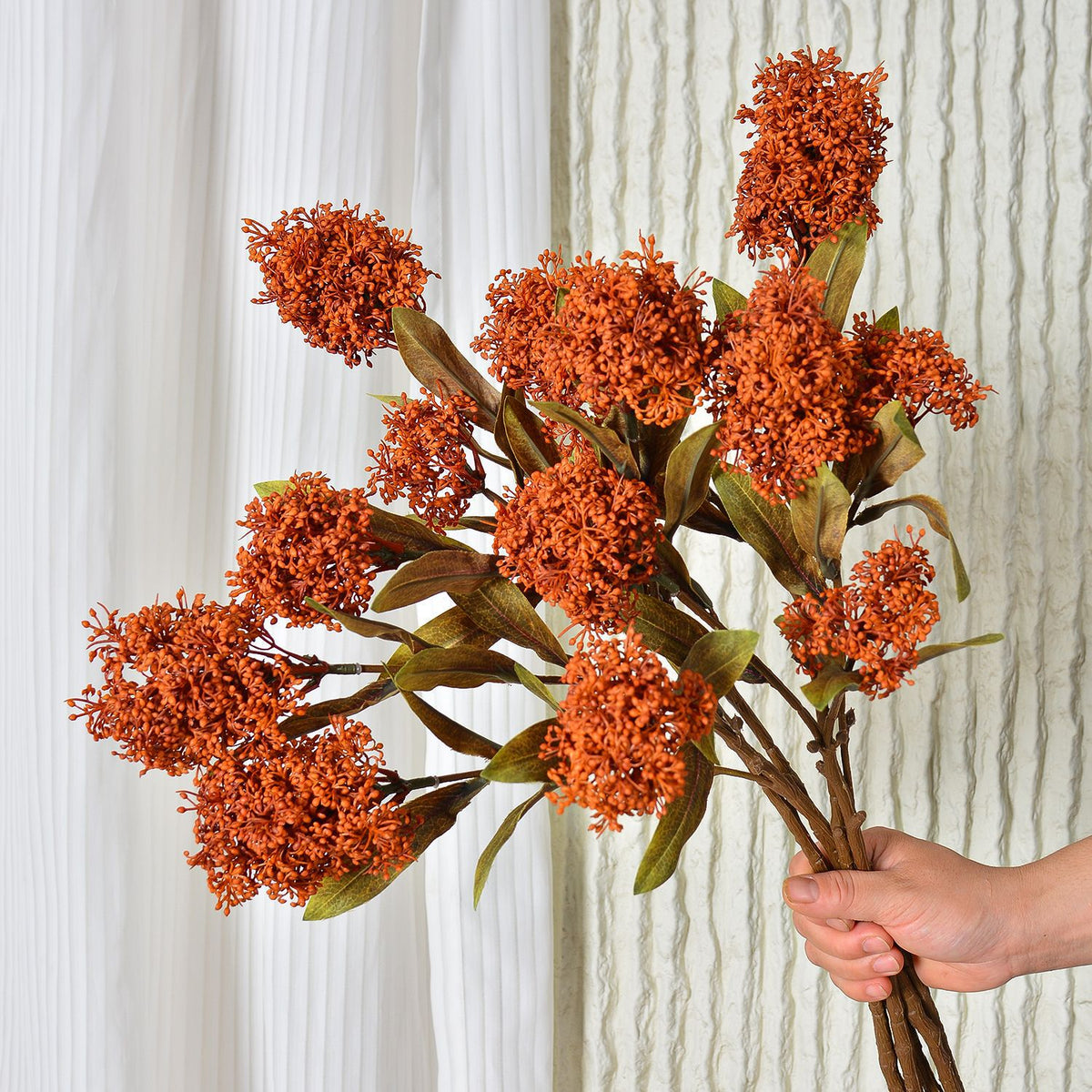 Einzelstiel Skimmia Frucht Kunstblume, 58 cm, Kunststoff, für Hochzeiten, Büro und Zuhause