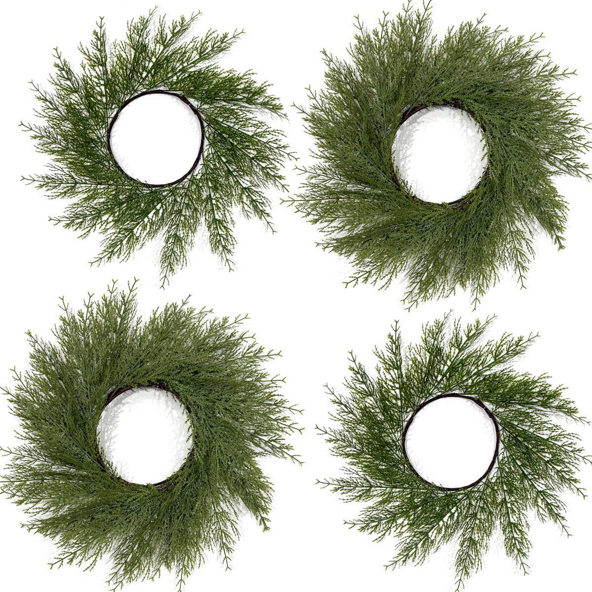 Tannenzweig-Kranz Tischset, 2er Set, künstliche Kiefern- und Zypressenzweige aus Kunststoff, Weihnachtsdeko für Tisch