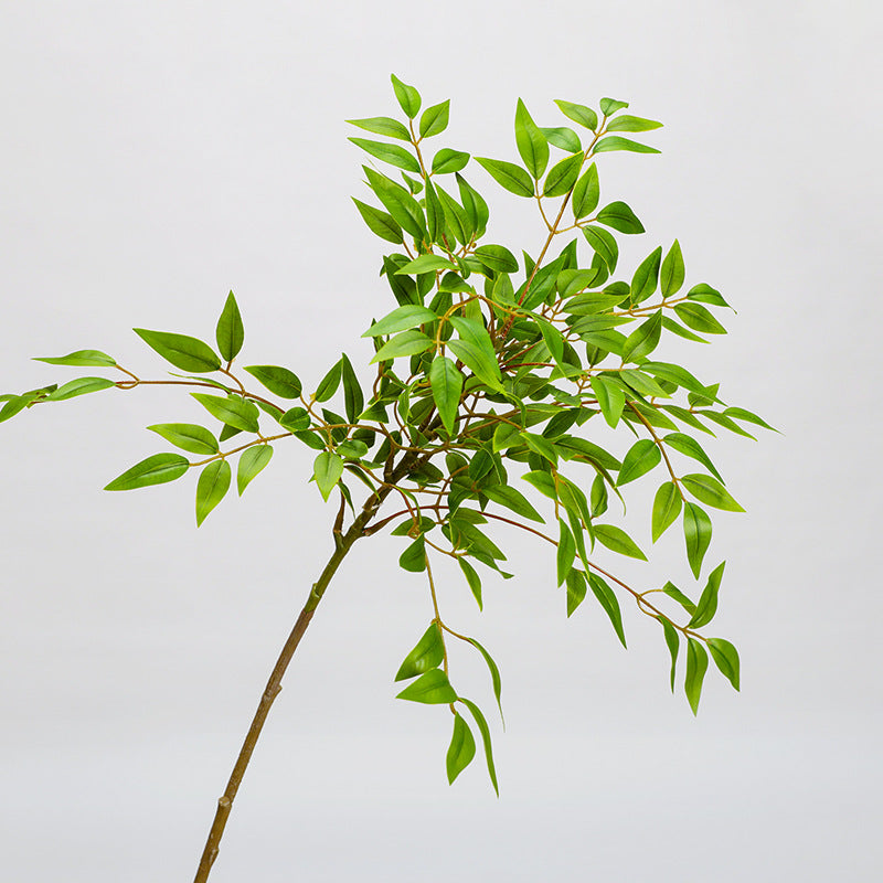 Künstlicher Nandina-Zweig, 110 cm, Einzelstiel mit 22 Blättern, für Innenraumdekoration, Hochzeitsfloristik und Gewerberäume