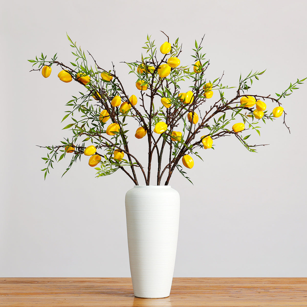 Künstliche Starfruit-Zweig Dekoration, 100 cm, PE/PVC, für Innenraum, Floristik, Event-Deko