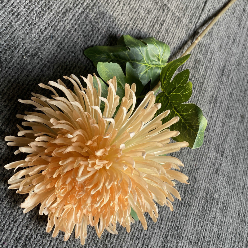 Künstliche Chrysantheme, einzelner Stiel mit 18 cm Blüte, 73 cm hoch, aus Seidenstoff, für Hochzeiten und Innendekoration
