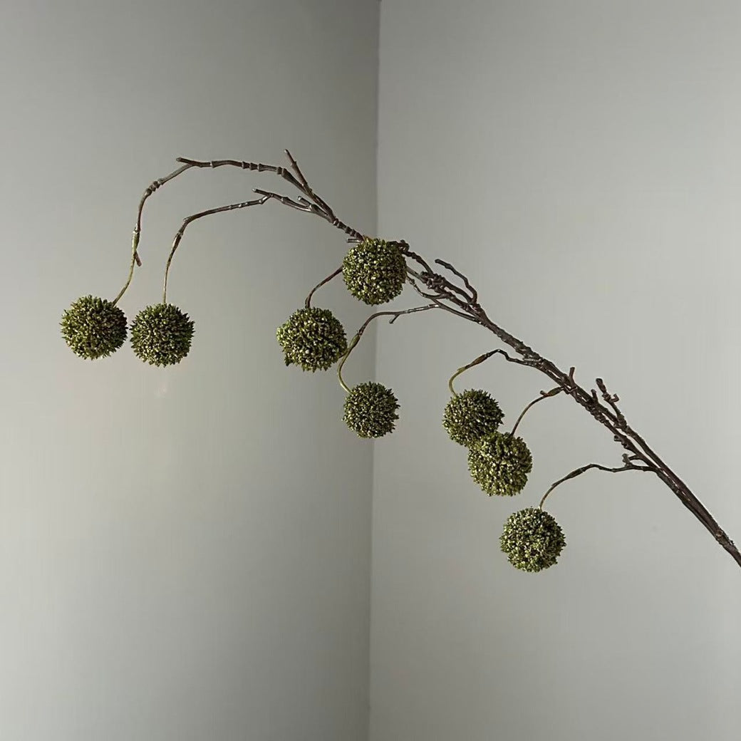 Kunstblumen Wildfrüchte-Zweig mit 8 Fruchtköpfen, Kunststoff, Kunstpflanze für Hochzeit, Hotel und Schaufenster