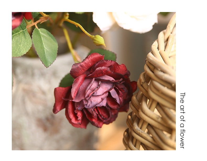 Künstliche Pfingstrose Seidenblume, 53 cm, 3 Blüten, retro ländlich, für Hochzeit Dekoration Shop Fensterbank
