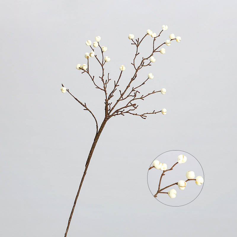 Künstlicher Trieb mit Waxberry-Früchten, 62 cm Länge, einzelner Stiel mit 23 Früchten, für Innendekoration und Floristik