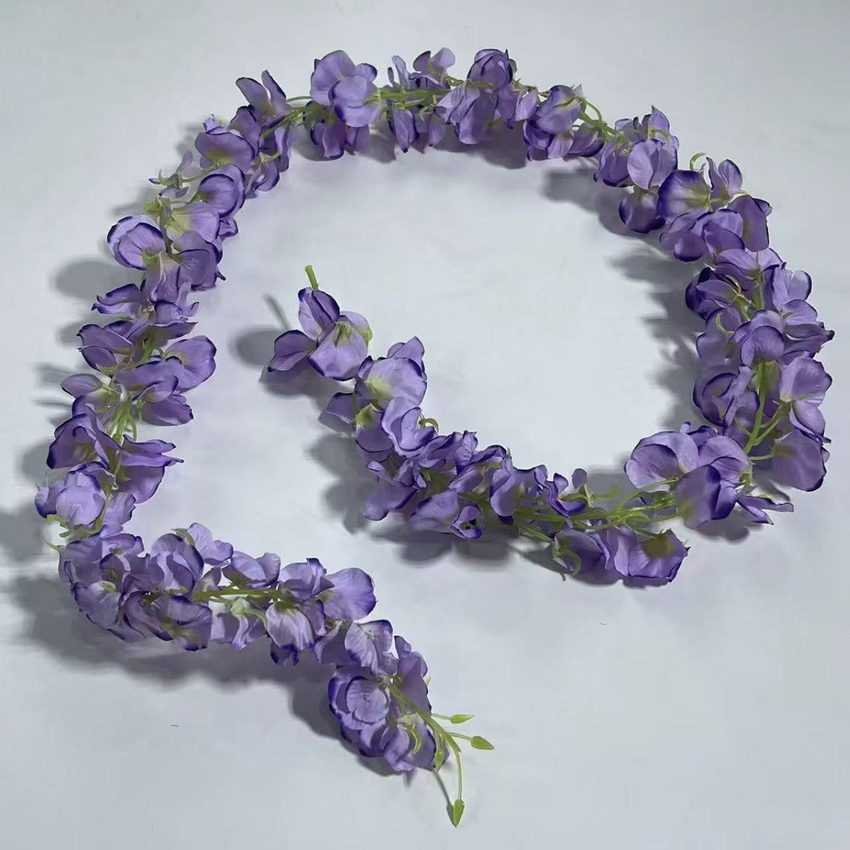 Künstliche Glyzinien-Girlande, 150 cm, Seidenstoff, 168 Blüten, für Hochzeit, Outdoor und Innenraum