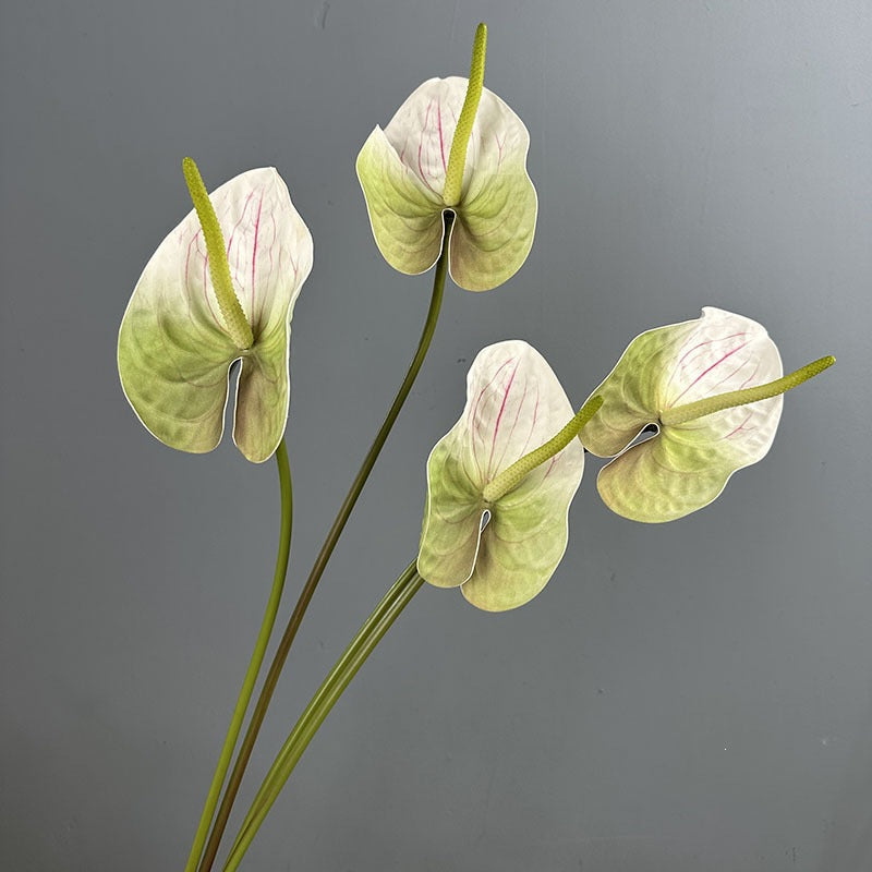 Künstliche Anthurie, einzelner Stiel mit 1 Blüte, 72 cm hoch, für Hochzeiten und Innenraumdekoration
