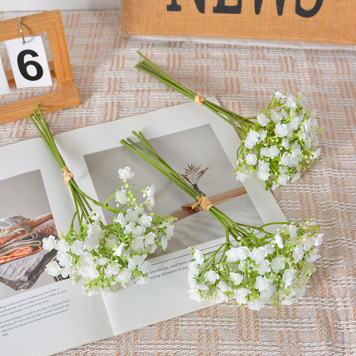 Künstlicher Baby's Breath Blumenstrauß, 30 cm hoch, aus Kunststoff und Seidenstoff für Hochzeiten und Innendekoration