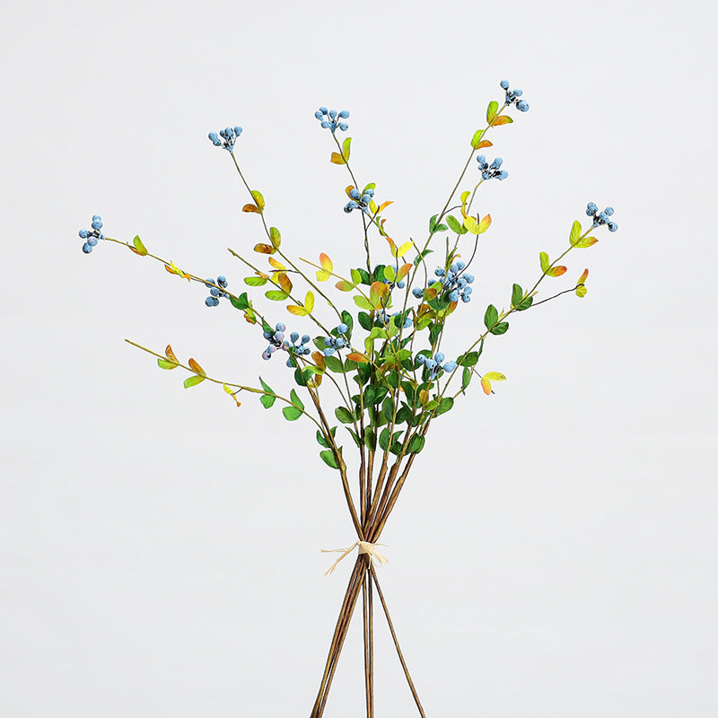 Künstliche Beerengirlande, 6 Stiele mit je 3 Beerenzweigen, 50 cm Länge, für Deko und Floristik