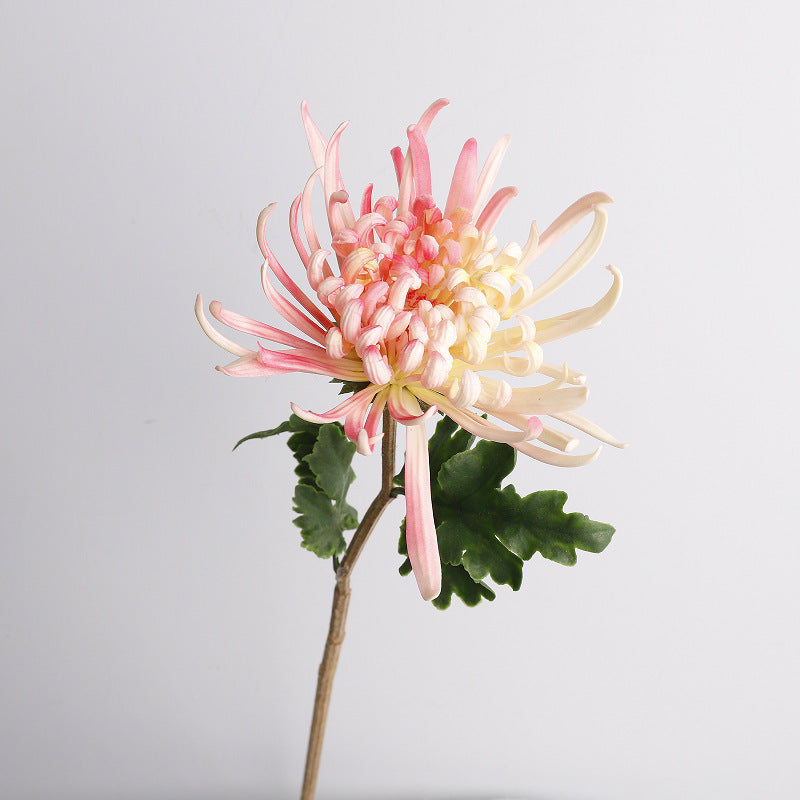 Künstliche Chrysantheme, einzelner Stiel mit 1 Blüte (20 cm Durchmesser), 72 cm hoch, PU-Material, für Hochzeitsdekoration und Innenraum