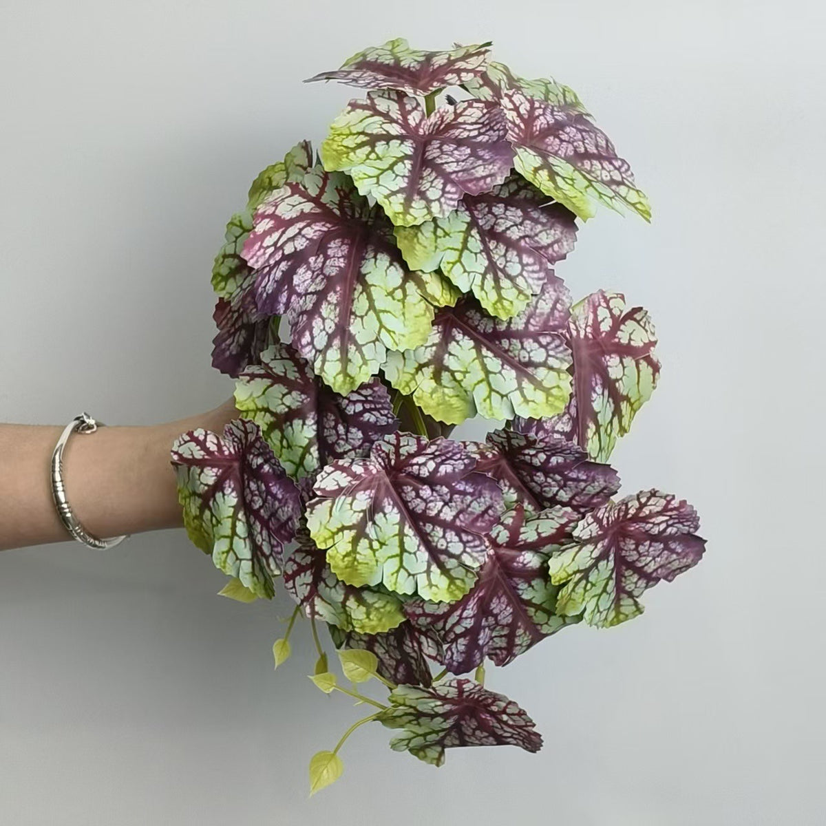 Einzelner Begonienblatt-Zweig, 30 cm, Kunststoff (PE/PVC), für Zuhause und Gewerbe