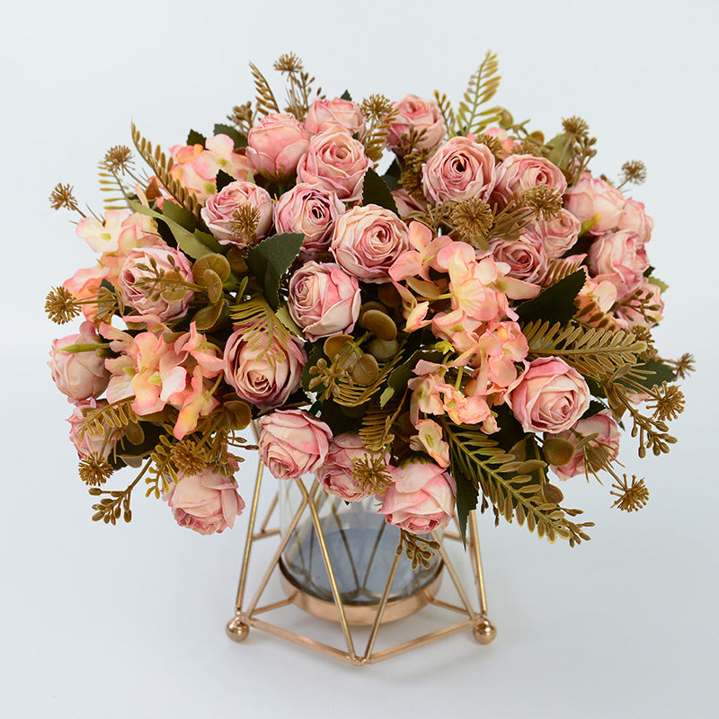 Künstliche Rosenstrauß, 6 Blüten, 30 cm hoch, aus Seidenstoff, für Hochzeiten, Zuhause und Gewerbe