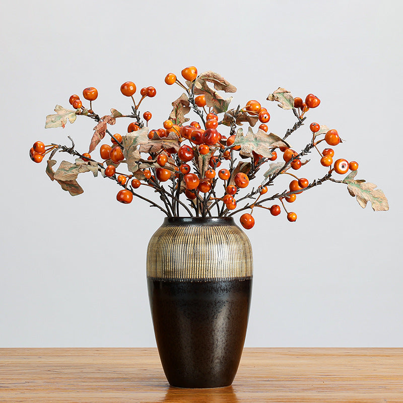 Künstlicher Glücksfrucht-Busch mit 18 Blüten, 49 cm, retro Stil, für Innenräume