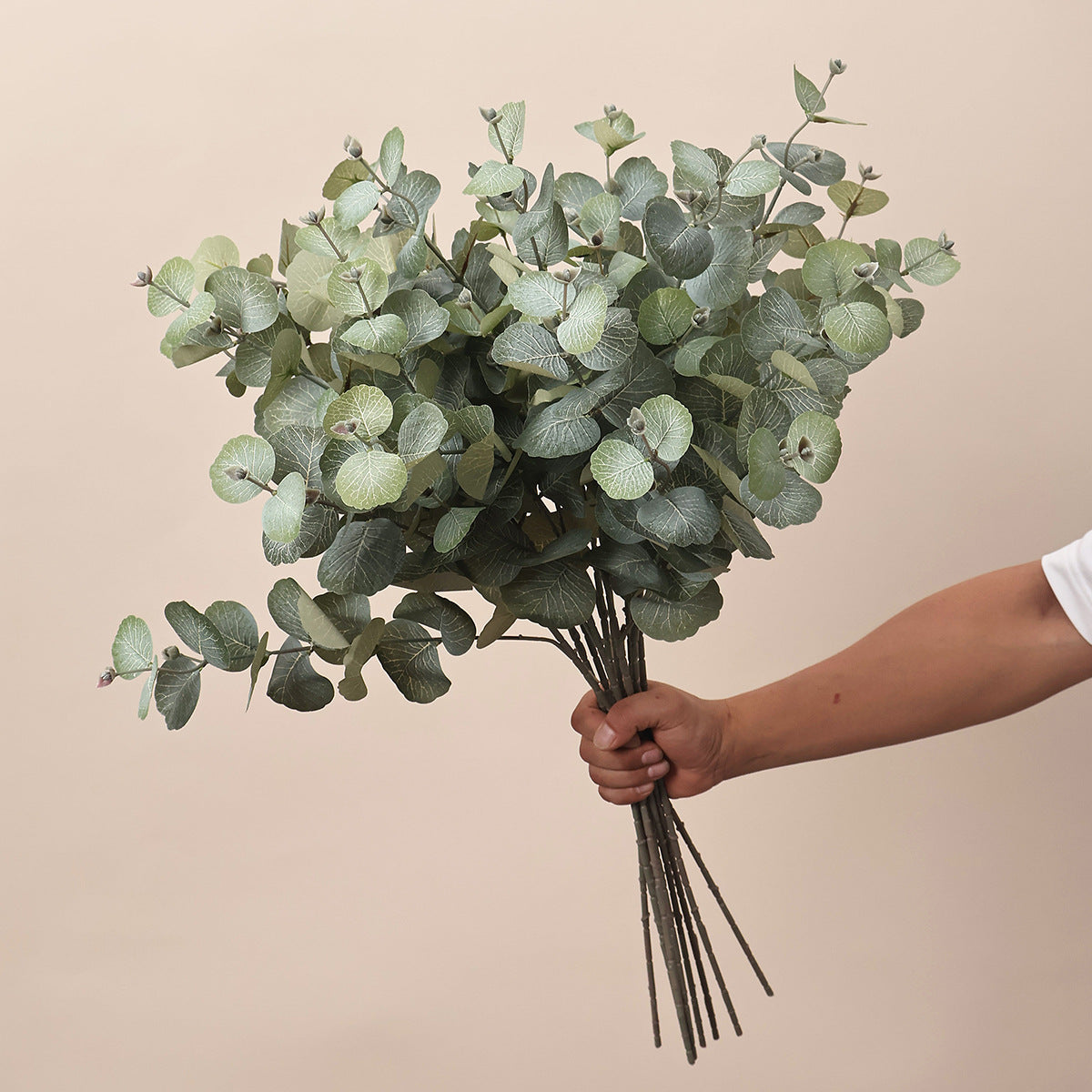 Eukalyptus Kunstpflanze Busch, Kunststoff (PE/PVC), biegbar, für Hochzeit, Floristik und Schaufenster