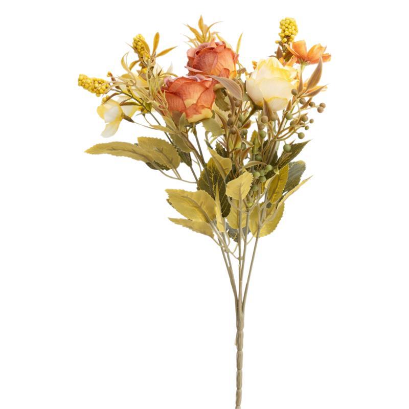 Künstliche Rosenstrauß, 35 cm hoch, 11 Blüten, aus Seidenstoff, für Hochzeiten, Innenraumdekor und Geschäftsausstattung