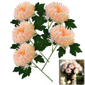 Künstliche Chrysantheme, einzelner Stiel mit 1 Blüte, 34 cm hoch, Seidenstoff, für Innen- und Außendekoration