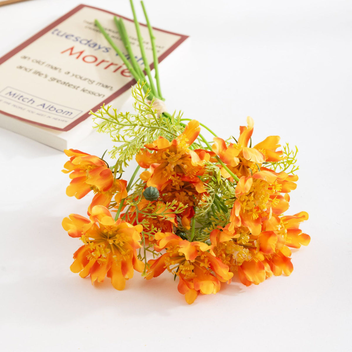 Künstliche Blumenstrauß mit 10 Kosmos-Blüten, 37 cm, Seidenstoff, für Hochzeiten, Hausdekoration und Fotografie