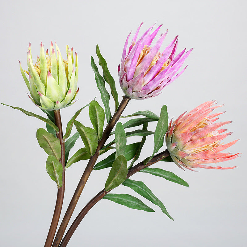 Künstliche Protea-Königsblume, einzelner Stiel, 56 cm Länge, für Hochzeitsdekoration und Inneneinrichtung