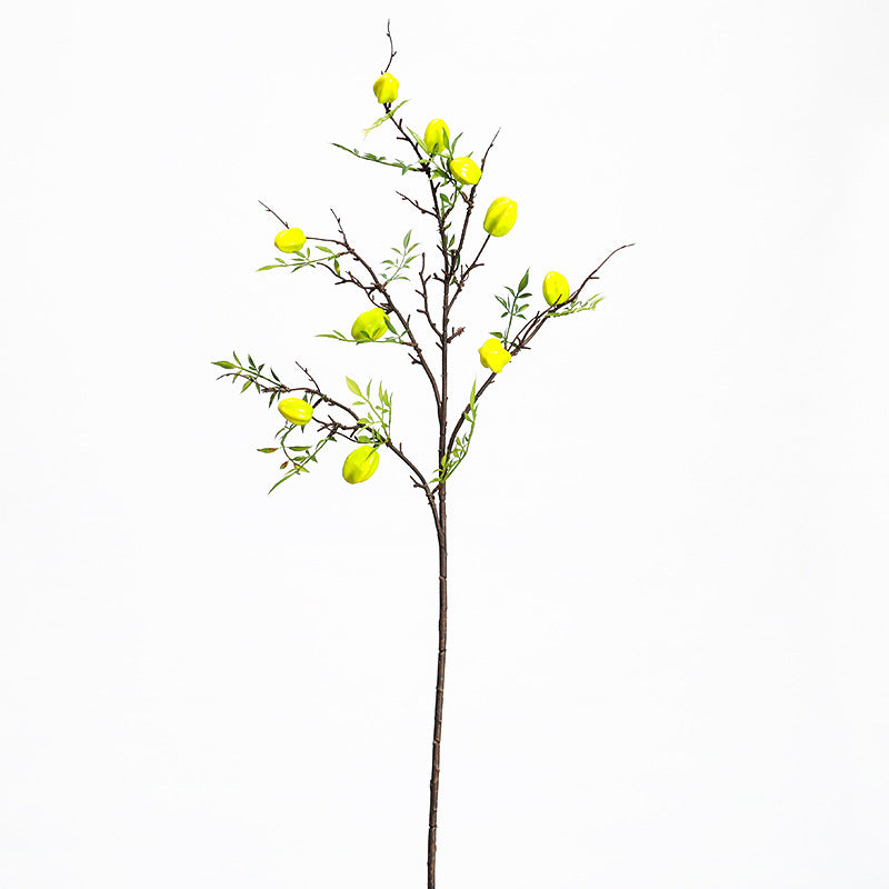 Künstliche Starfruit-Zweig Dekoration, 100 cm, PE/PVC, für Innenraum, Floristik, Event-Deko
