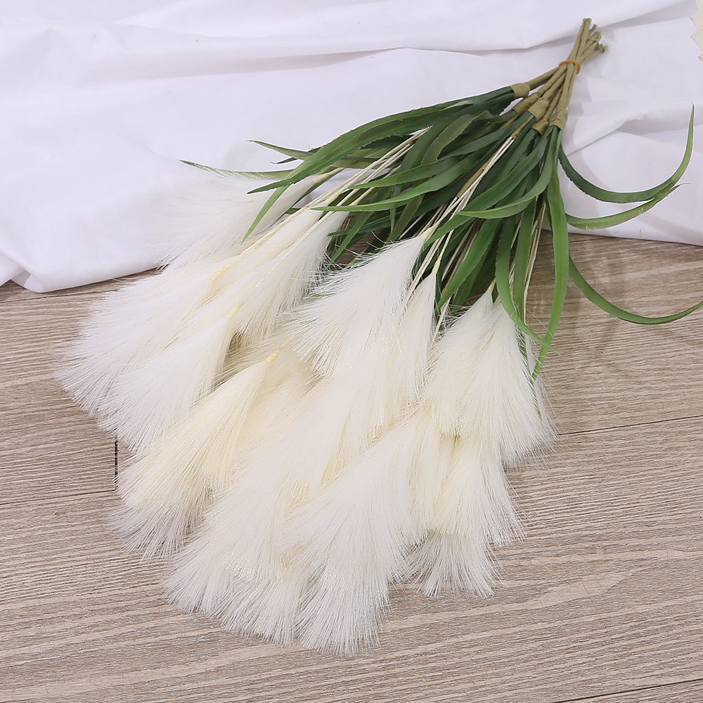 50 cm künstliche Pampasgras-Deko, einzelne Stange, modern, für Hochzeit & Innenraum, 5 Verzweigungen