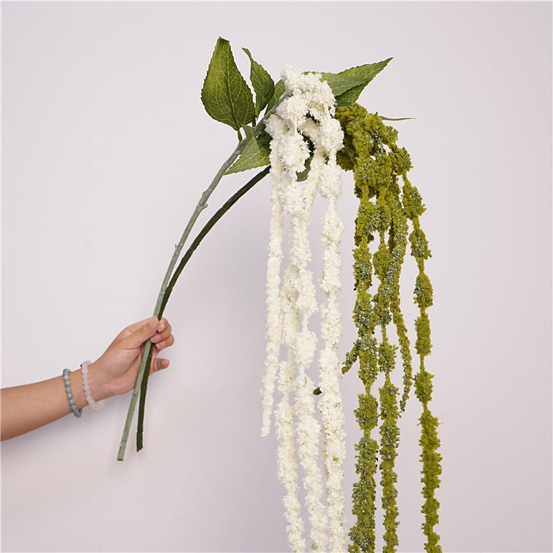 125 cm lange Amaranth-Girlande aus Schaumstoff, realistisch, für Hochzeiten, Innen- und Außendekoration, ohne Vase