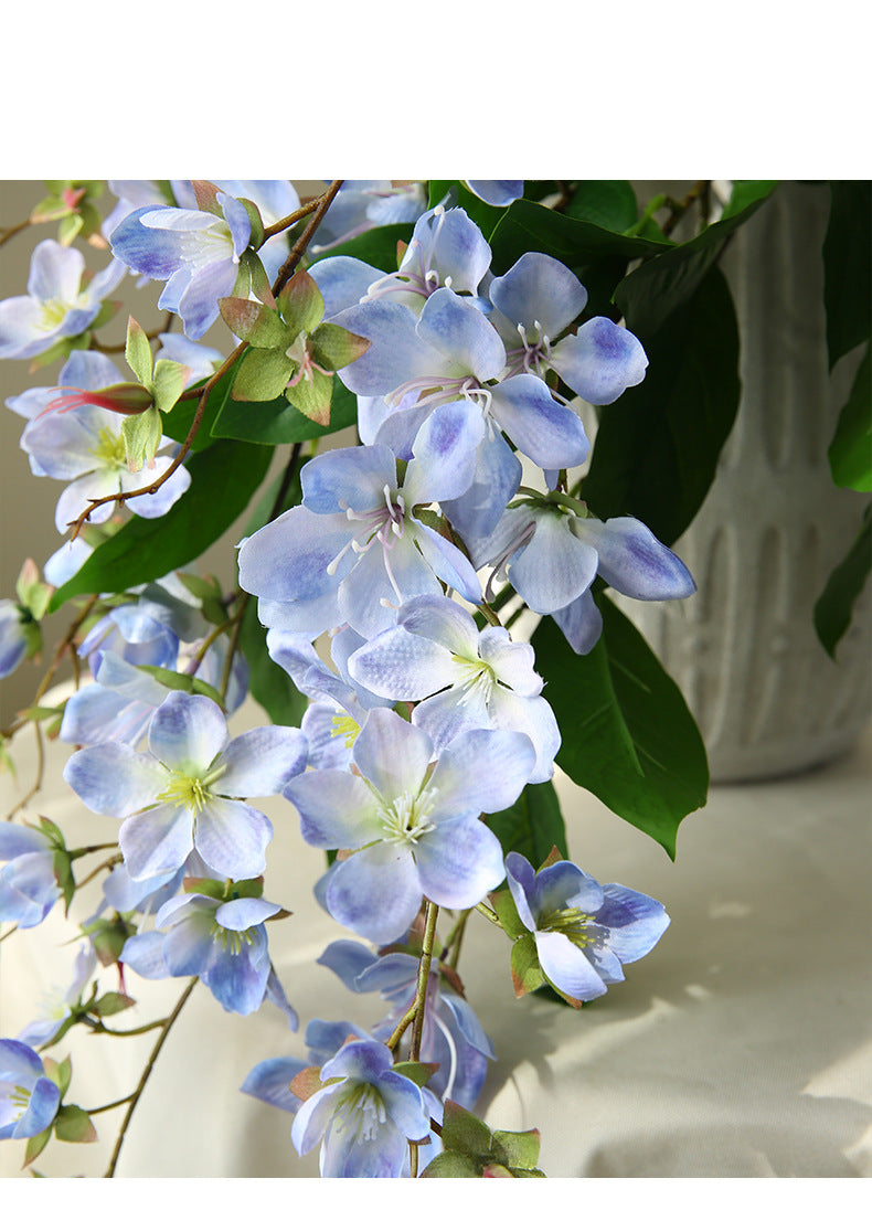 Künstliche Jasminblüte, 80 cm, Seide, 9 Blüten, Single Stem für Hochzeit, Shop-Deko, Innenraum, Bürodekoration, Großhandel