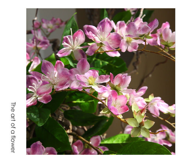 Künstliche Jasminblüte, 80 cm, Seide, 9 Blüten, Single Stem für Hochzeit, Shop-Deko, Innenraum, Bürodekoration, Großhandel