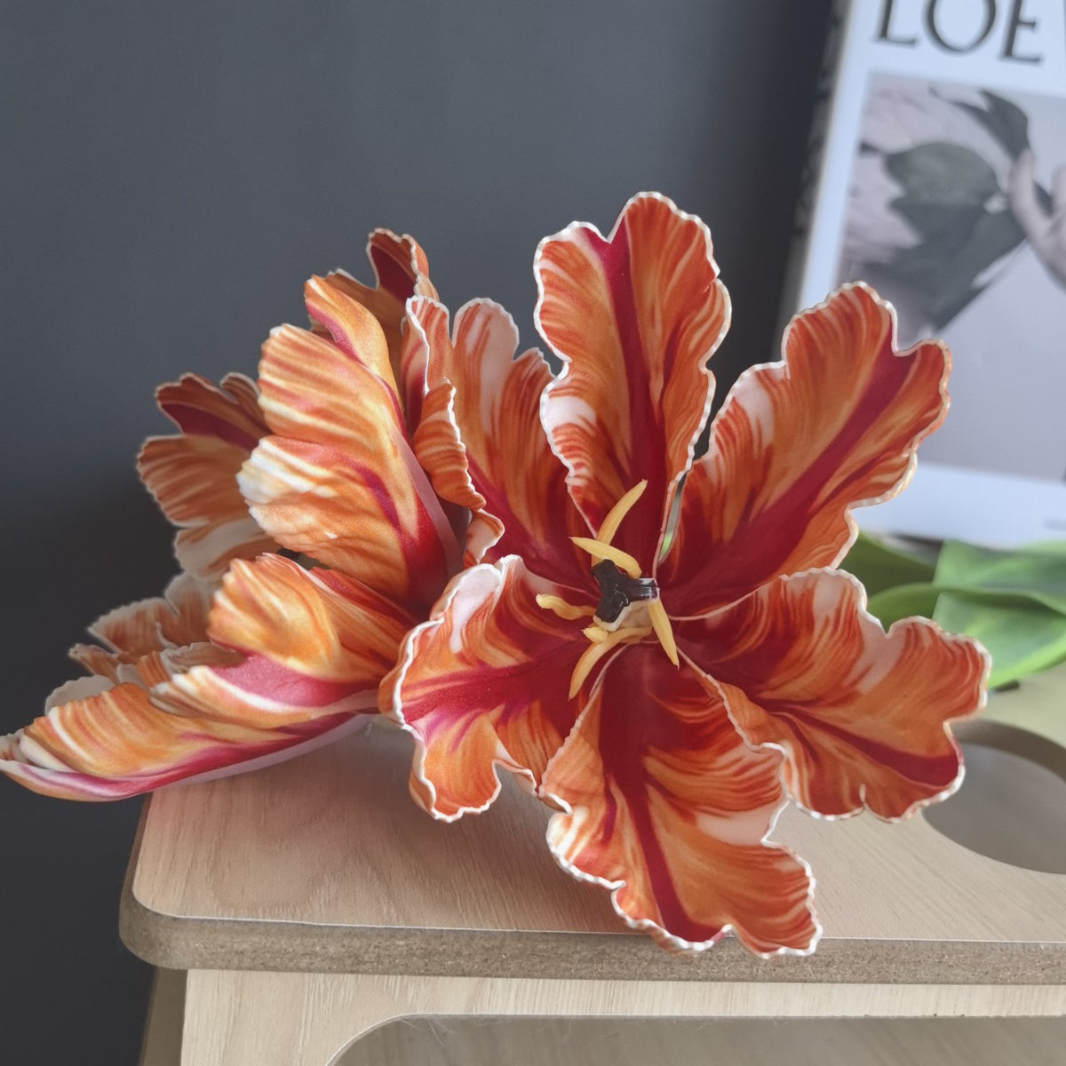Künstliche Tulpe, Einzelstiel, 68 cm, Retro-Stil, Latex-Material, für Hochzeit, Zuhause und Büro