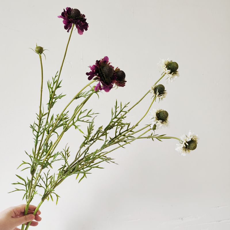 Künstliche Gänseblümchen & Orchideen Busch, 74 cm Höhe, Seidenstoff-Blumen für Zuhause
