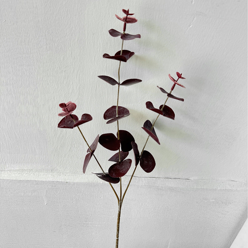 3 Stiele künstliche Eukalyptusblätter, 45 cm, PE/PVC, für Wohnraum, Hochzeiten, Feiertage