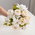 34 cm künstliche Rosenstrauß, realistisch, für Hochzeiten, Außendekoration, Wohnaccessoires