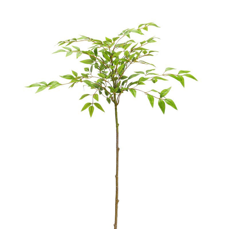 Künstlicher Nandina-Zweig, 110 cm, Einzelstiel mit 22 Blättern, für Innenraumdekoration, Hochzeitsfloristik und Gewerberäume
