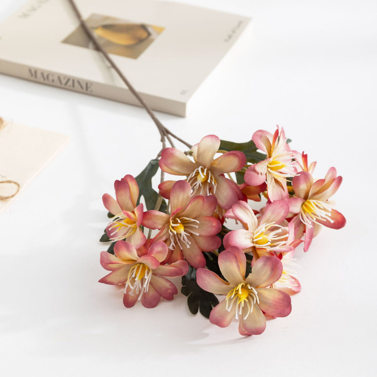 Gänseblümchen-Strauß aus Seide, 47 cm, 12 Blüten, ideal für Hochzeiten, Outdoor und Innendekoration
