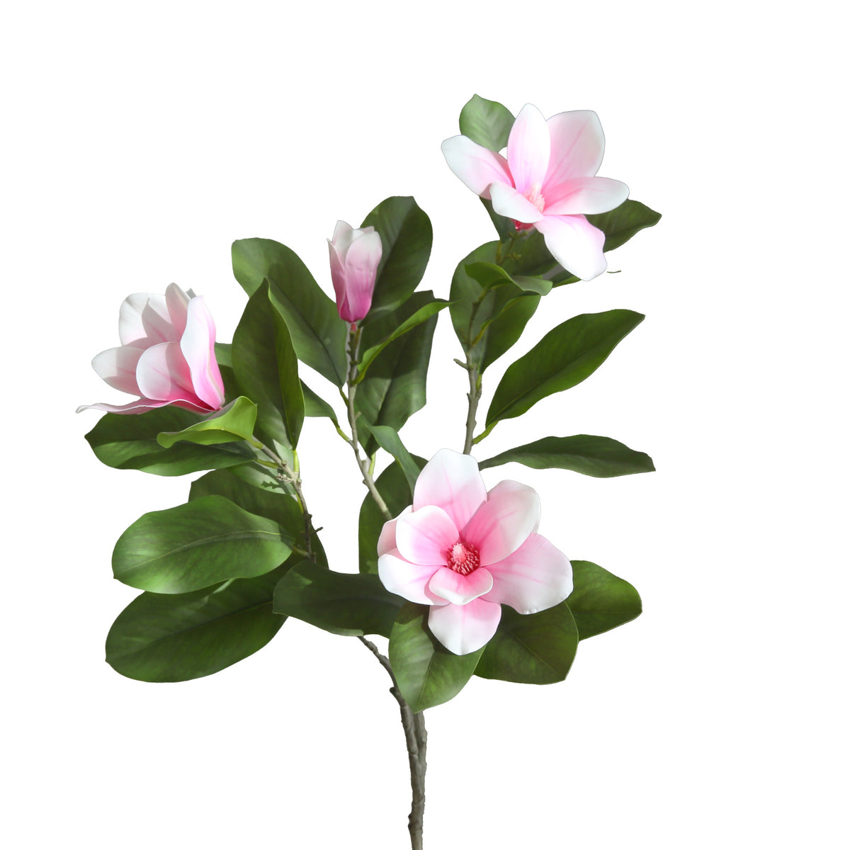 Künstliche Magnolie, 100 cm, Latex, 4 Blüten, biegsamer Stiel – Hochwertige Dekoration für Zuhause, Hotel, Event, Hochzeit, ganzjährig
