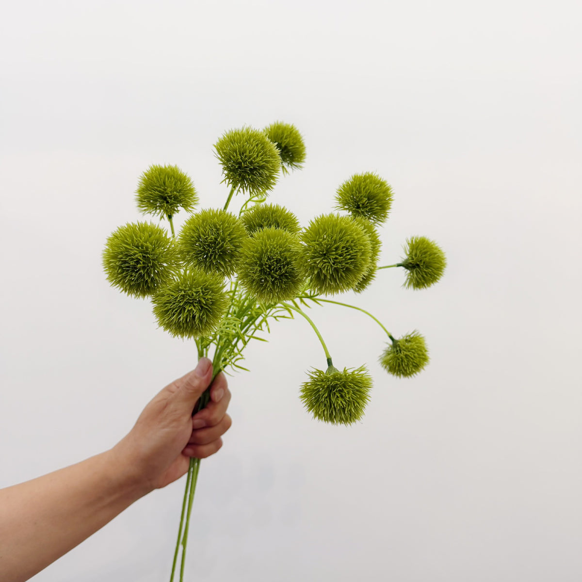 Kunstblume Grüne Nelke Büschel mit 5 Blütenköpfen, 50 cm, PU, ohne Vase, für Hochzeit, Hotel und Gewerbe