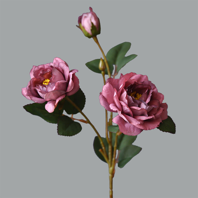 Künstliche Pfingstrose Seidenblume, 53 cm, 3 Blüten, retro ländlich, für Hochzeit Dekoration Shop Fensterbank