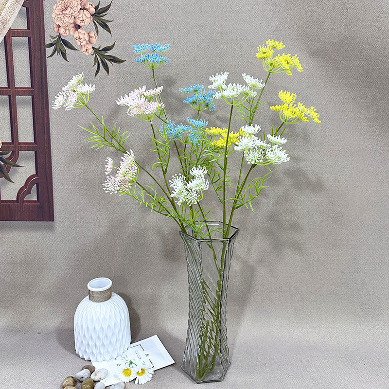 Künstliche Spitzenblume, 75 cm lang, 24 Blüten, Einzelstiel, für Hochzeiten, Zuhause und Geschäftsräume