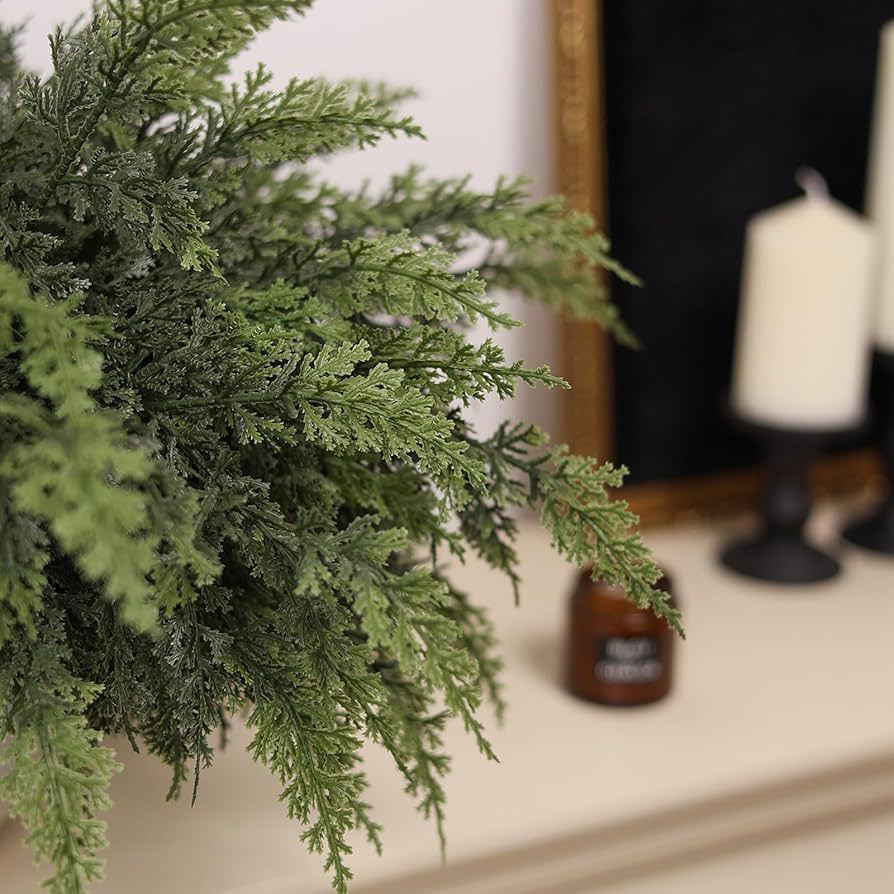 16 künstliche Zedernzweige, je 33 cm, für Deko, Hochzeiten und Weihnachten