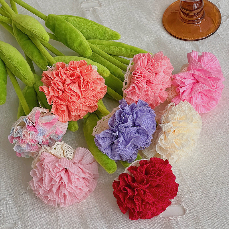 Künstliche Nelken Bouquet aus Seidenstoff, 10 Blüten, 35 cm hoch, für Wohnaccessoires und Dekoration