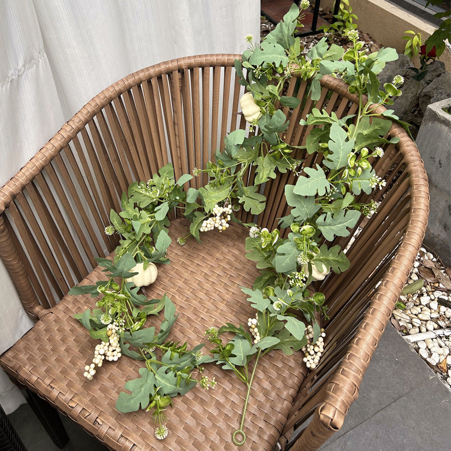 Künstliche Chrysanthemenblatt-Ranke, Girlande aus Kunstseide, 170 cm, biegbar, für Hochzeit, Hotel und Schaufenster