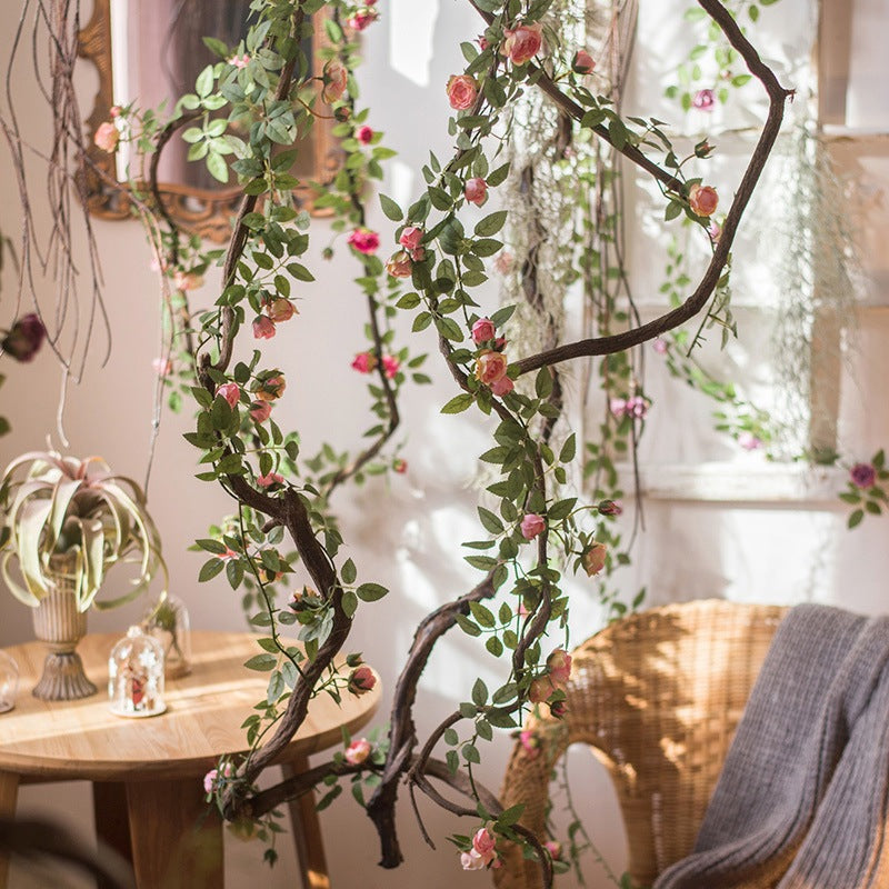 Künstliche Rose Garland, Angus Rose Ranke, 145 cm lang, Seidenstoff, für Hochzeitsdekoration, Wandschmuck