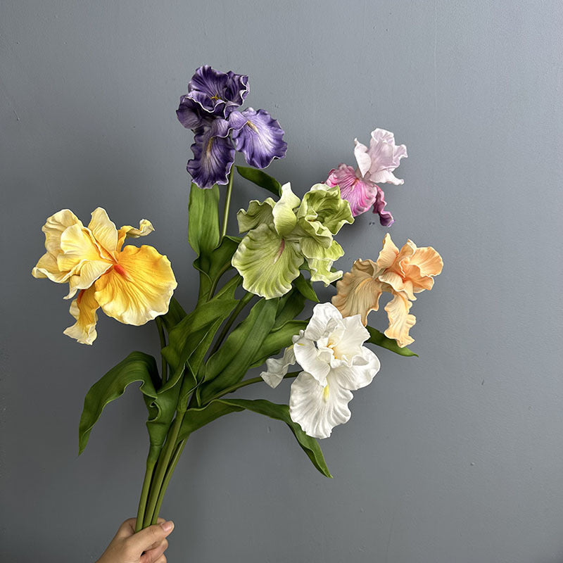 Künstliche Iris aus PU, 64 cm hoch, 15 cm Blütendurchmesser - für Hochzeiten, Büros, Hotels & Wohnaccessoires, 6 Farben