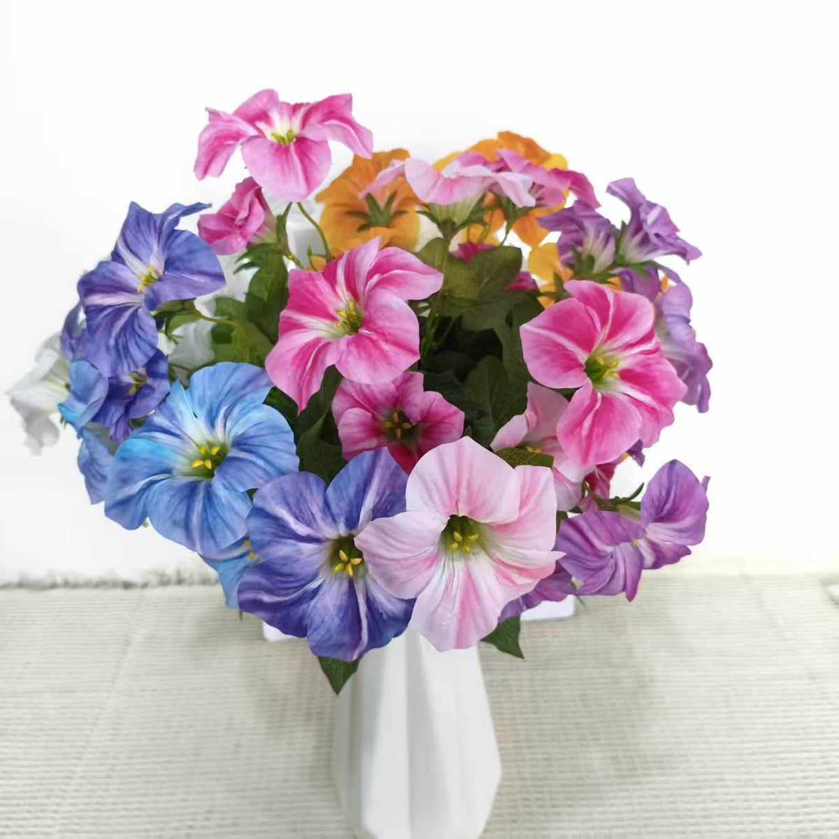 Künstliche Trichterblumen-Büschel, UV-beständig, 40 cm Höhe, für Innen- und Außenbereich