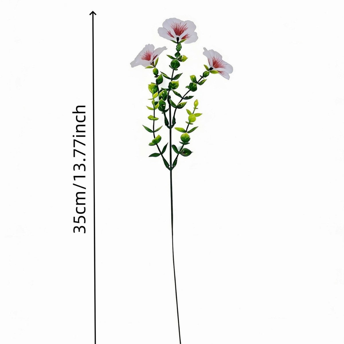 Künstliche Eukalyptus-Single-Stiel mit 3 Blüten, 35 cm, Seidenstoff, Hochzeit & Dekoration
