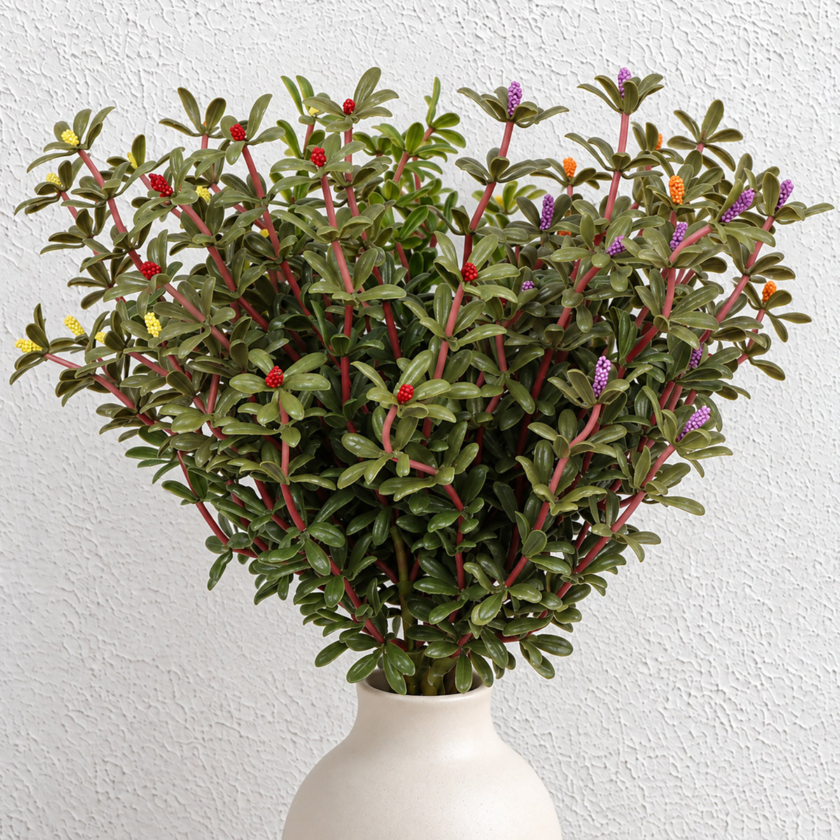 Künstliche Portulak-Pflanze (Bush) mit Stielen, Kunststoff PE/PVC, 34 cm, für Hochzeit, Schaufenster und Raumdekoration