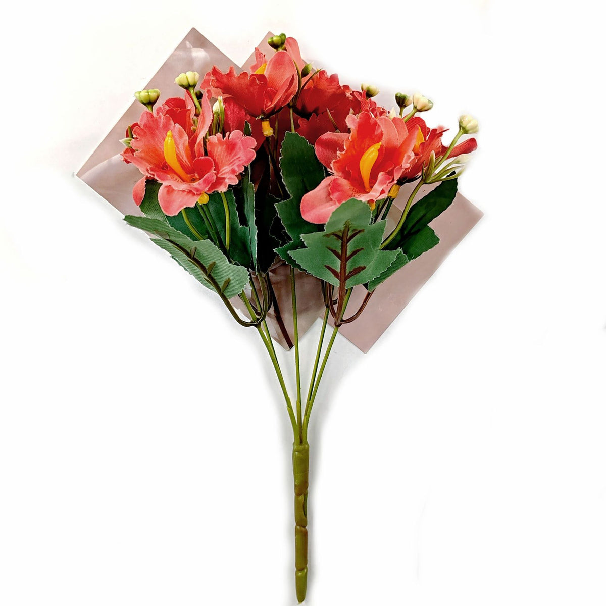 Künstliche Cattleya-Blumenstrauß, 30 cm hoch, 10 Blüten, Seidenstoff, rustikaler Stil, für Hochzeiten und Innendekoration