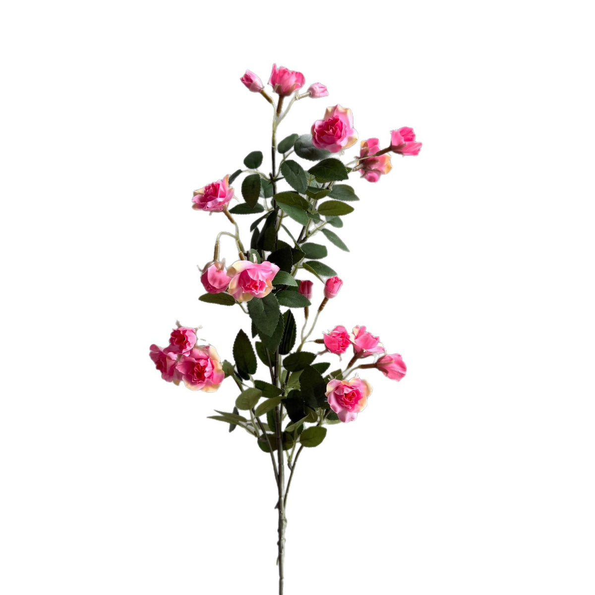 Künstliche Mini-Rosen-Busch mit 18 Blüten, 64 cm, Seidenblumen für Innenraum-Deko, Hochzeit, Event