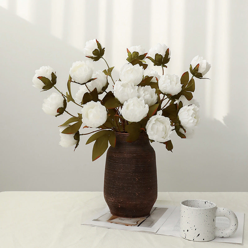 Künstliche Pfingstrose, 4 Blüten, Seidenblumen-Busch, 73 cm, für Hochzeit, Dekoration, Gewerbe, Innen & Außen