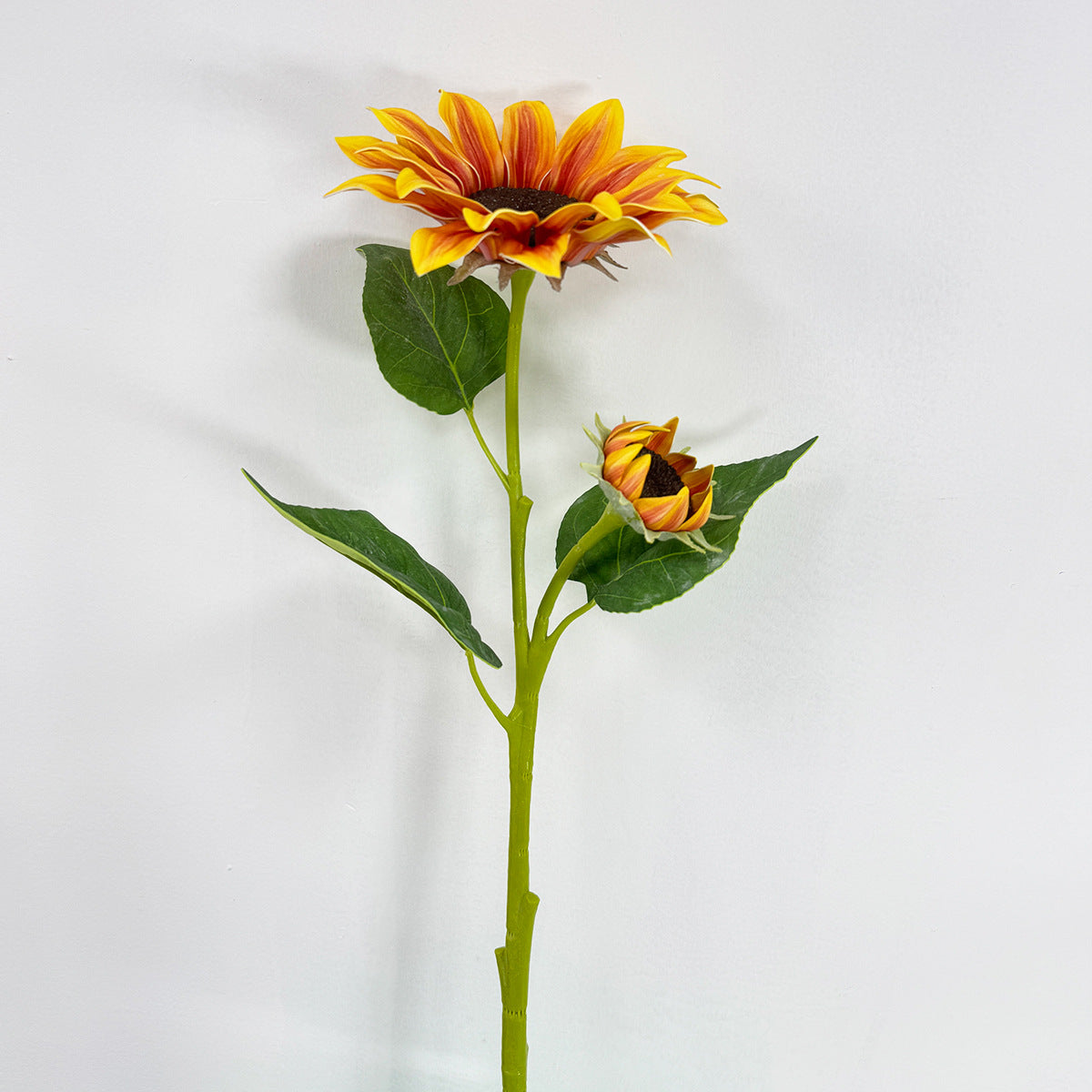 116cm künstliche Sonnenblumen, 2-Blüten-Busch, für Hochzeitsdekoration und Innenraumgestaltung