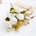 Künstliche Rosenstrauß, 35 cm hoch, 11 Blüten, aus Seidenstoff, für Hochzeiten, Innenraumdekor und Geschäftsausstattung
